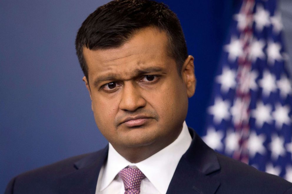 PHOTO: Principal Deputy Press Secretary Raj Shah holds a news conference at the White House in Washington, D.C., Feb. 8, 2018.