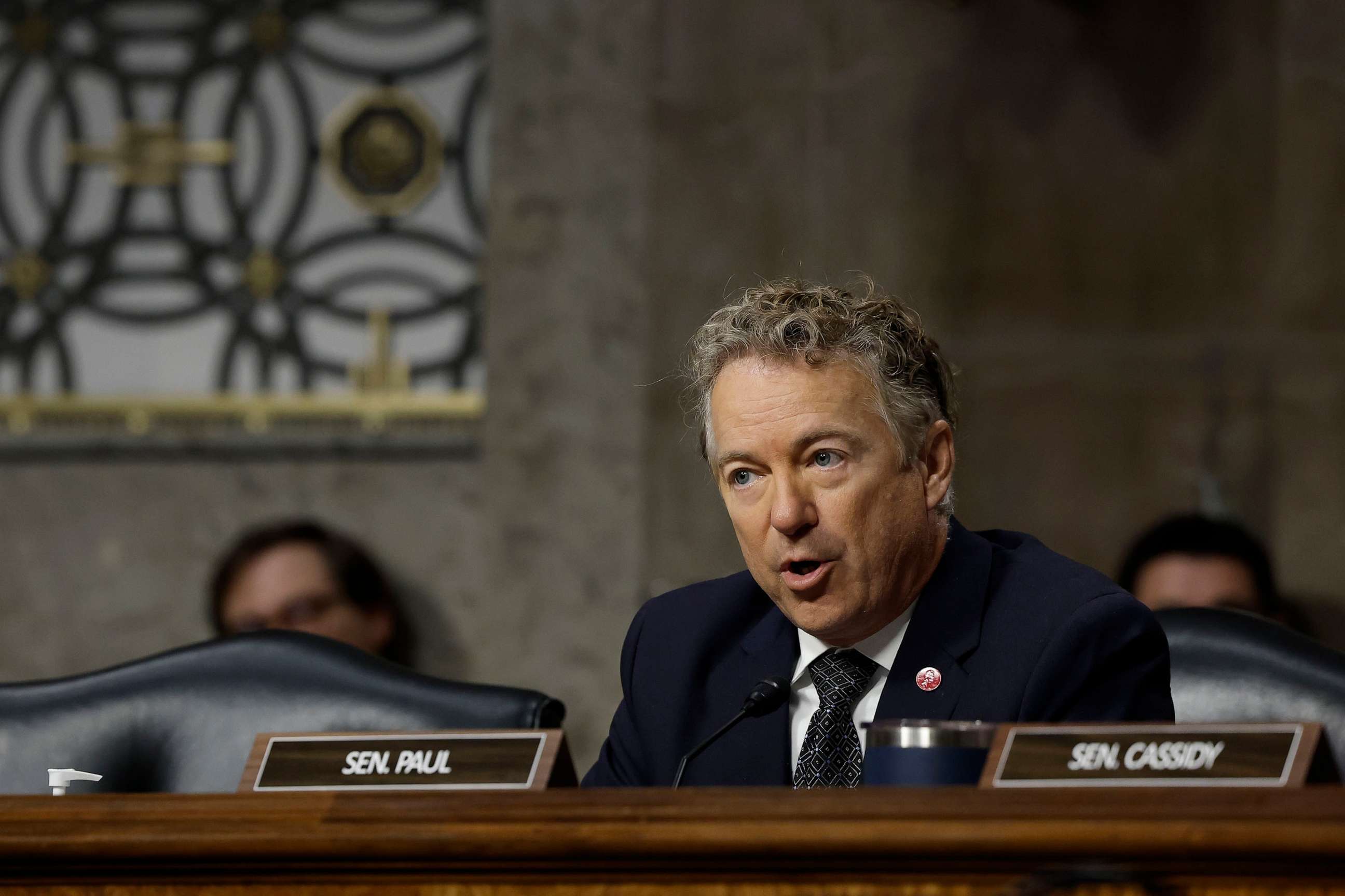 PHOTO: Sen. Rand Paul speaks during a hearing with former Starbucks CEO Howard Schultz in the Dirksen Senate Office Building on Capitol Hill, March 29, 2023.