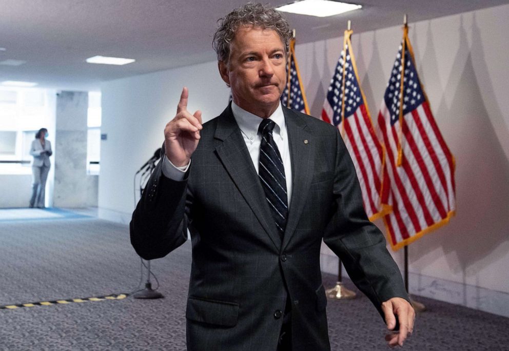 PHOTO: Senator Rand Paul, Republican of Kentucky, arrives for the weekly Senate Republican lunch on Capitol Hill in Washington, D.C., Nov. 10, 2020.