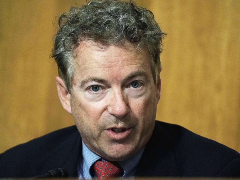 PHOTO: Sen. Rand Paul speaks during a Senate Foreign Relations Committee meeting April 23, 2018 on Capitol Hill in Washington.
