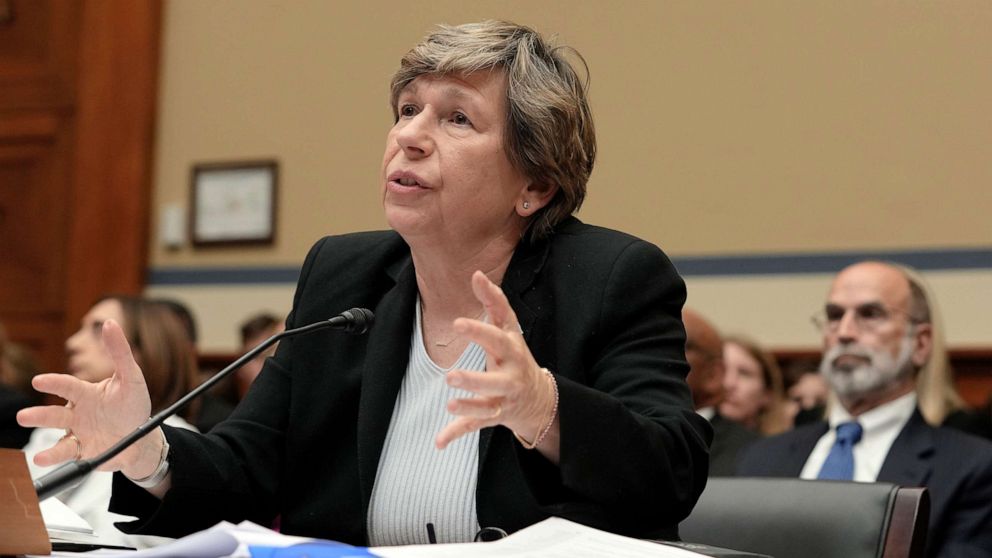 PHOTO: Randi Weingarten, president of the American Federation of Teachers, testifies during a House Oversight and Accountability subcommittee hearing on COVID-19 school closures, on April 26, 2023, on Capitol Hill in Washington, D.C.