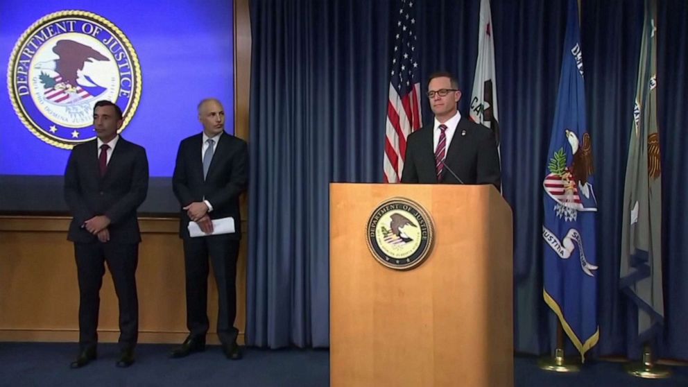 PHOTO: U.S. Attorney Randy S. Grossman for the Southern District of California speaks at a press conference about two U.S. Navy sailors who have been arrested and accused of providing sensitive military information to China, Aug. 3, 2023, in San Diego.