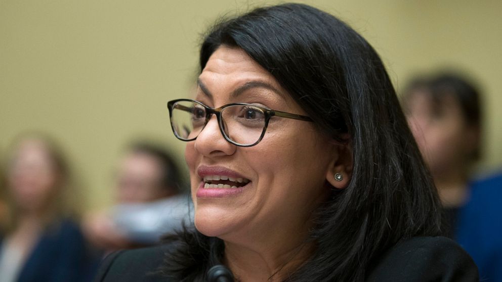 PHOTO: Rep. Rashida Tlaib, D-Mich., questions Michael Cohen, President Donald Trump's former lawyer, as he testifies before the House Oversight and Reform Committee, on Capitol Hill, Wednesday, Feb. 27, 2019, in Washington.