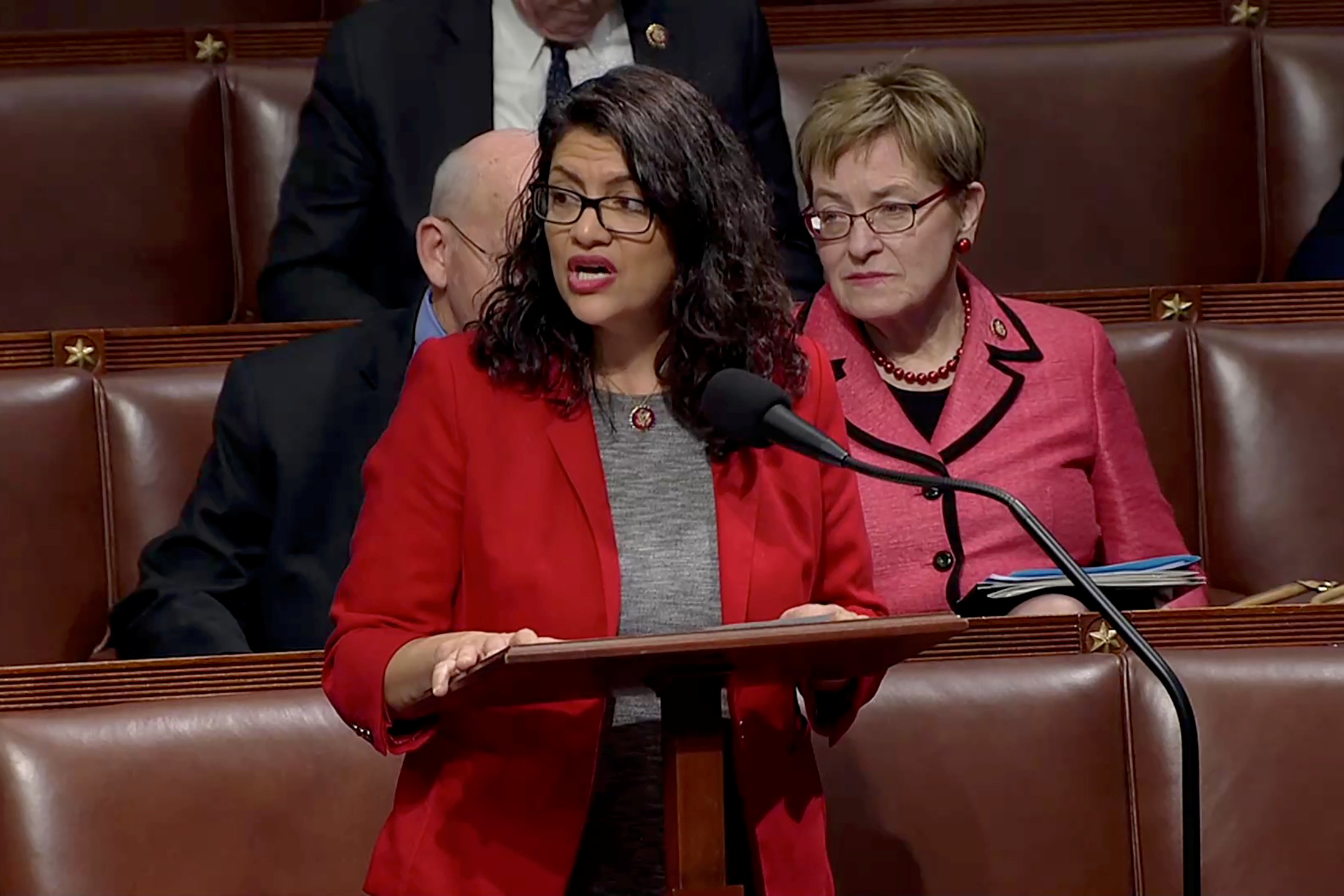 PHOTO: Rep. Rashida Tlaib speaks ahead of a vote on two articles of impeachment against President Donald Trump on Capitol Hill in Washington, D.C., in a still image from video on Dec. 18, 2019.