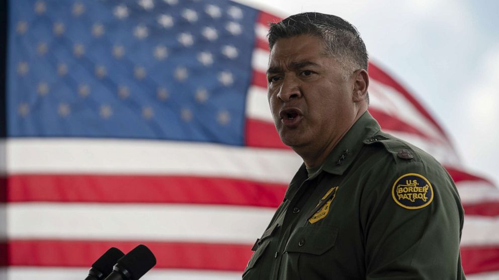 PHOTO: Raul Ortiz, deputy chief of U.S. Border Patrol, speaks during a new conference in Brownsville, Texas, Aug. 12, 2021.