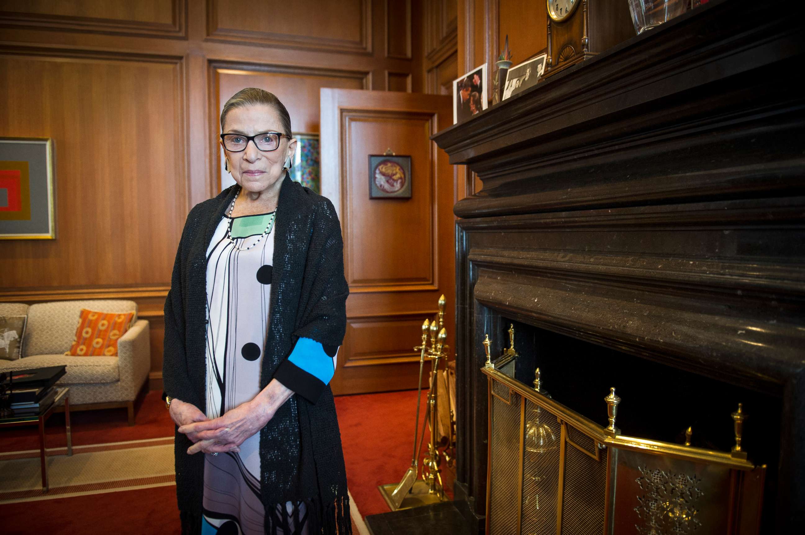 PHOTO: In this July 31, 2014, file photo, Associate Justice Ruth Bader Ginsburg is seen in her chambers in at the Supreme Court in Washington. The Supreme Court says Ginsburg has died of metastatic pancreatic cancer at age 87.