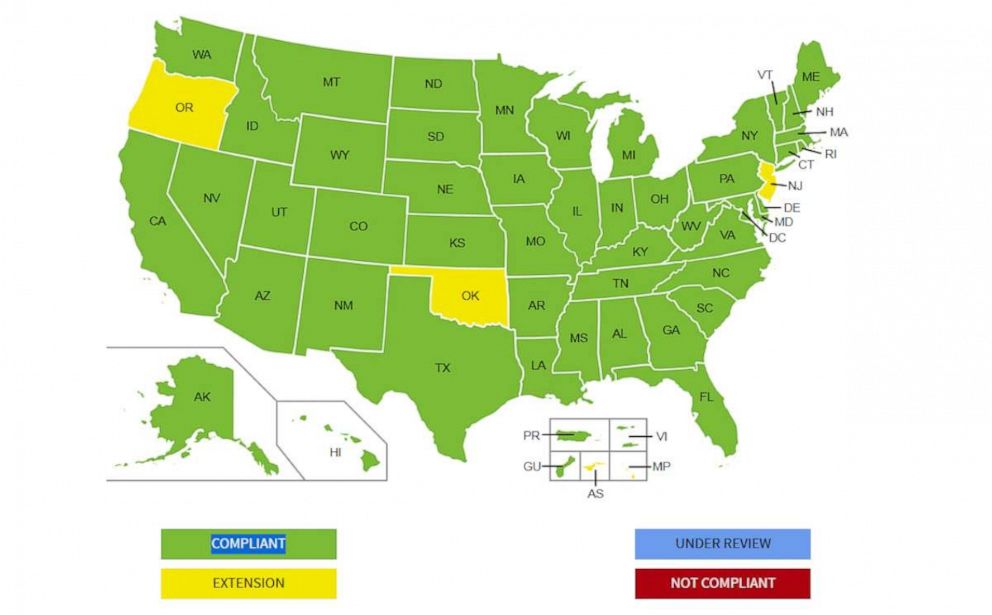 PHOTO: Current status of Real ID by state.