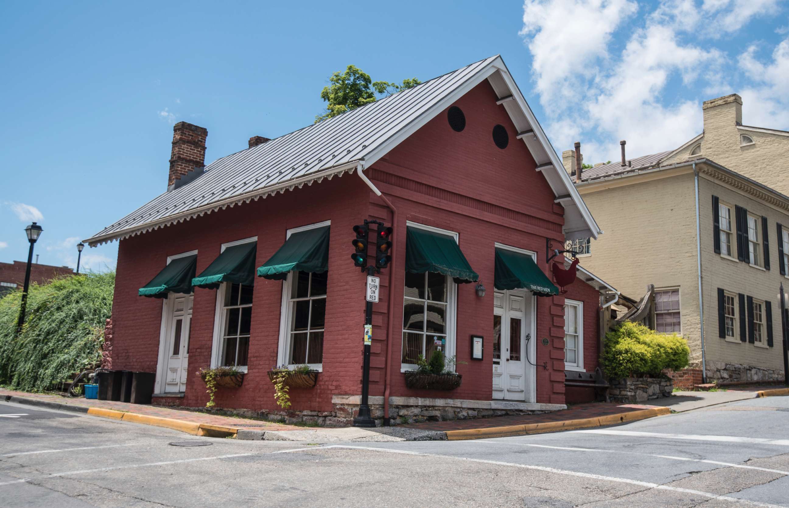 PHOTO: In this June 23, 2018 photo shows the Red Hen Restaurant in downtown Lexington, Va.