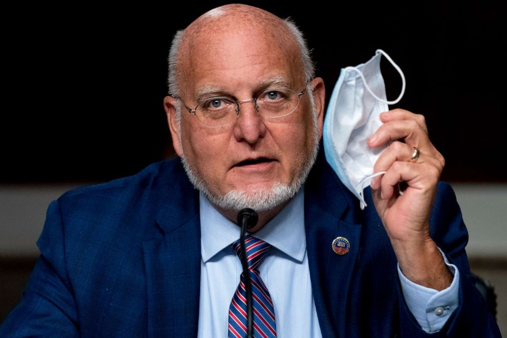 PHOTO: Centers for Disease Control and Prevention (CDC) Director Dr. Robert Redfield speaks at a hearing of the Senate Appropriations subcommittee reviewing coronavirus response efforts, Sept. 16, 2020, in Washington, D.C. 