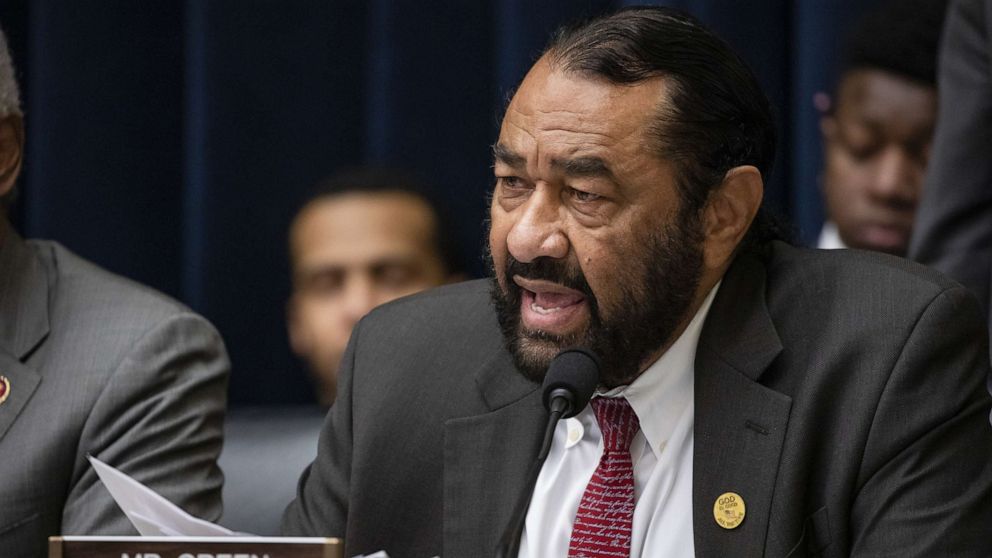 PHOTO: Rep. Al Green questions former members of the Wells Fargo's Board of Directors during a House Financial Services Committee hearing on Capitol Hill, March 11, 2020, in Washington, DC.