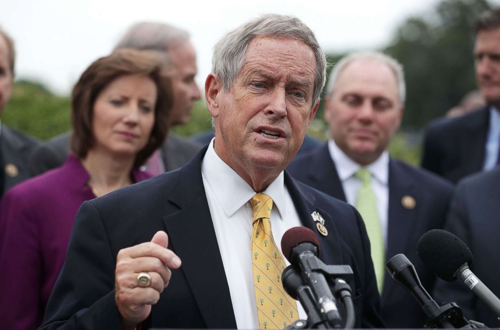 PHOTO: Rep. Joe Wilson (R-SC) speaks during a news conference May 19, 2016 on Capitol Hill in Washington. 