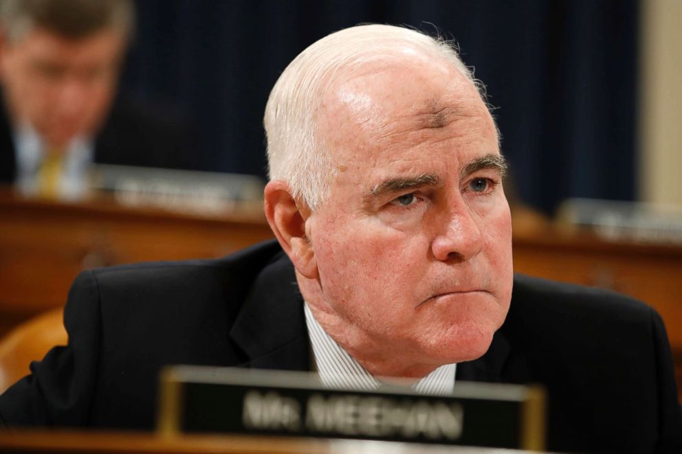 PHOTO: Rep. Patrick Meehan, R-Penn., attends a House Ways and Means Committee about the FY19 budget, Feb. 14, 2018, on Capitol Hill in Washington, after attending Ash Wednesday services.