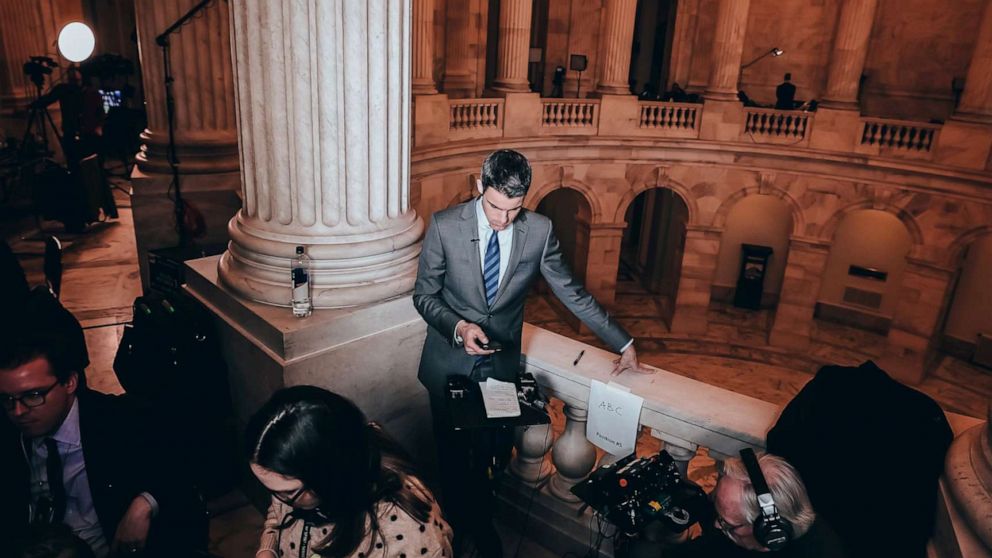 PHOTO: ABC News' Senior Washington reporter Devin Dwyer covers the Trump impeachment trial in Washington, DC.