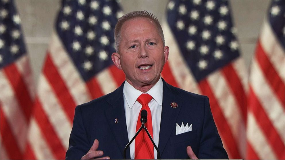 PHOTO: Rep. Jeff Van Drew speaks in a video aired during the 2020 Republican National Convention, Aug. 27, 2020.