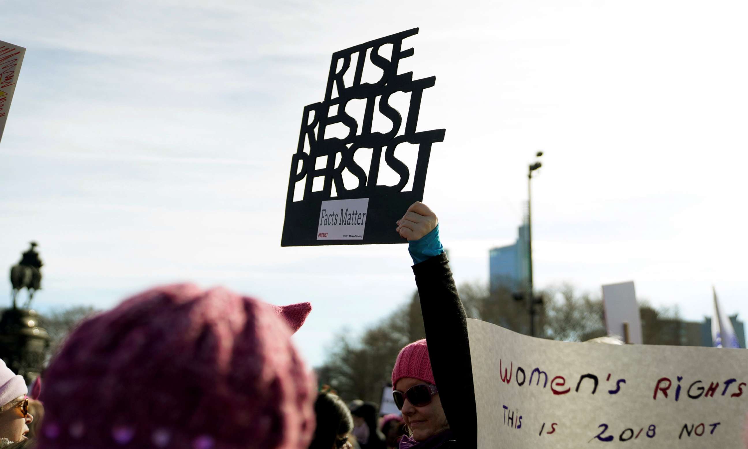 PHOTO: People participate in the Second Annual Women's March in Philadelphia, Pa., Jan. 20, 2018.