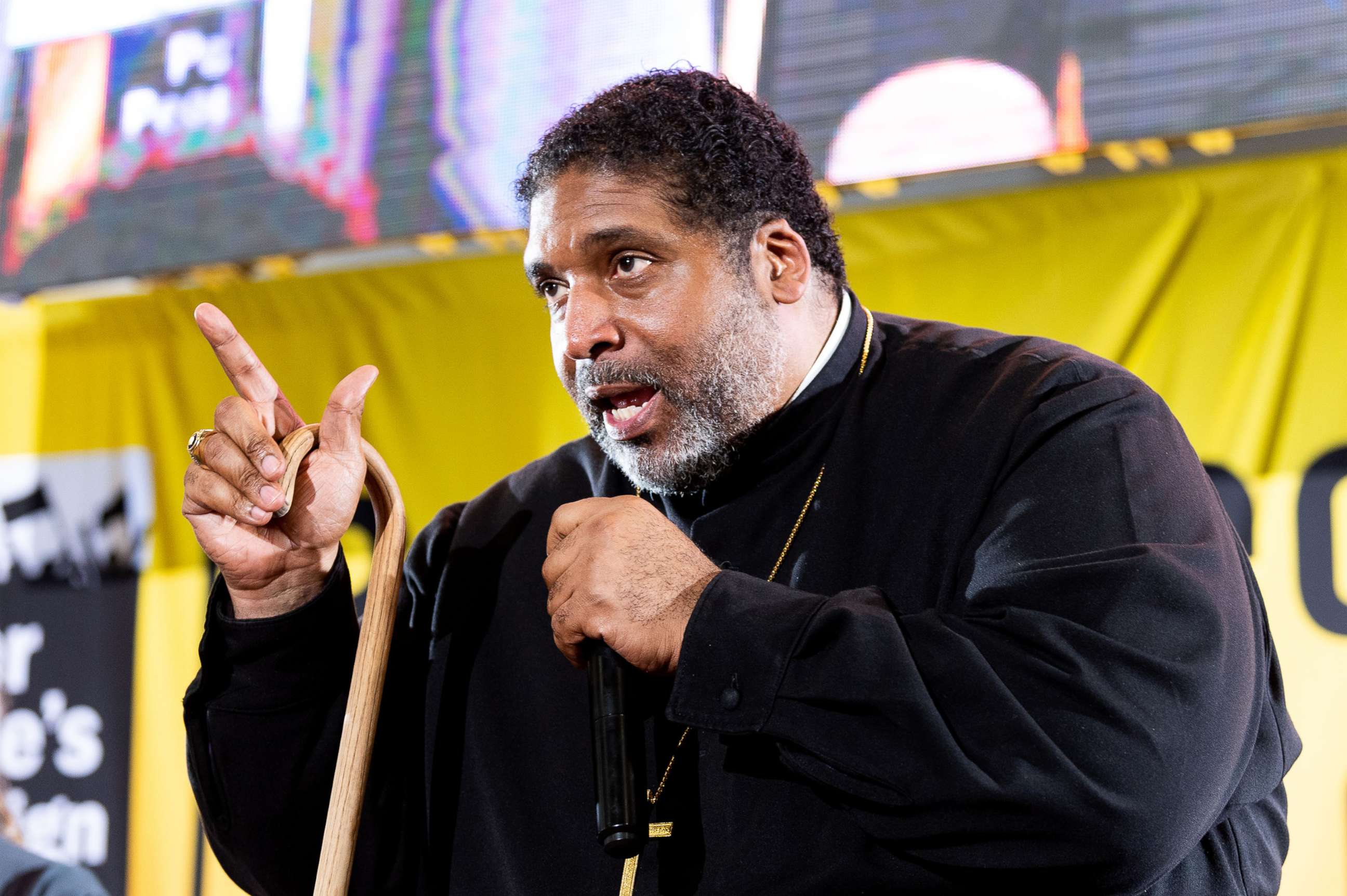 PHOTO: In this June 17, 2019, file photo, Rev. Dr. William J. Barber II speaks at the Poor Peoples Moral Action Congress in Washington, DC.