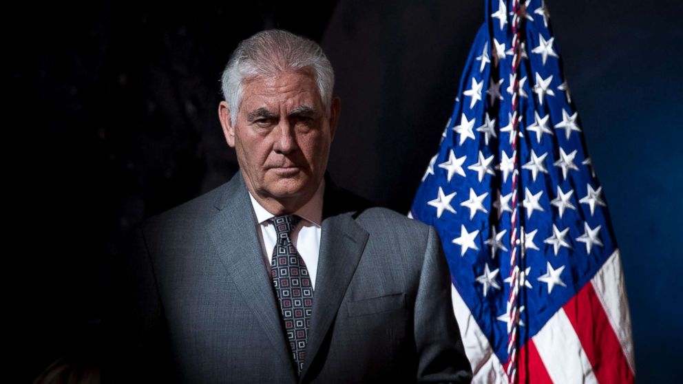 Secretary of State Rex Tillerson arrives for the first meeting of the National Space Council in Chantilly, Va. on Oct. 5, 2017.