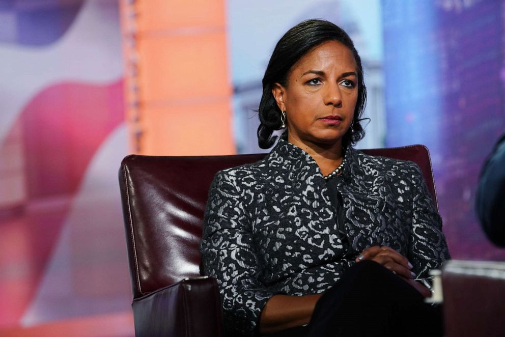 PHOTO: Susan Rice is seen during a Bloomberg Television interview in New York, U.S., on Tuesday, Oct. 8, 2019. Rice discussed her book "Tough Love."