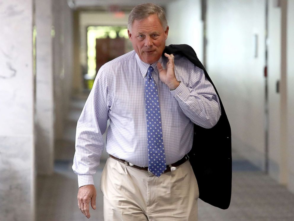 PHOTO: Committee Chairman Sen. Richard Burr arrives for a meeting of the Senate Select Committee on Intelligence on Aug. 16, 2018 in Washington, D.C.