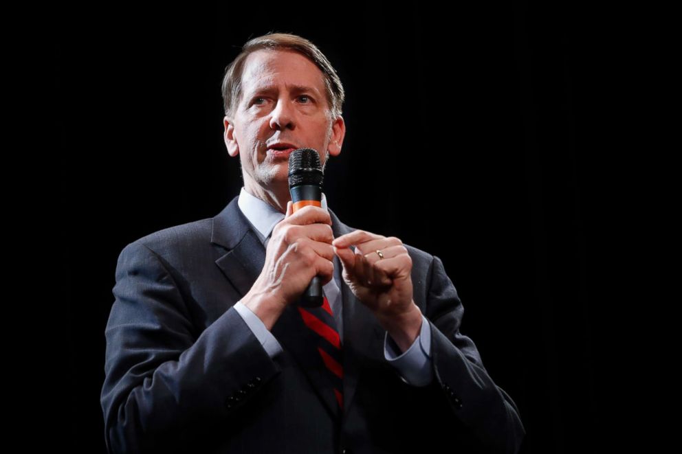 PHOTO: Richard Cordray speaks during the Ohio Democratic Party's fifth debate in the primary race for governor, April 10, 2018.