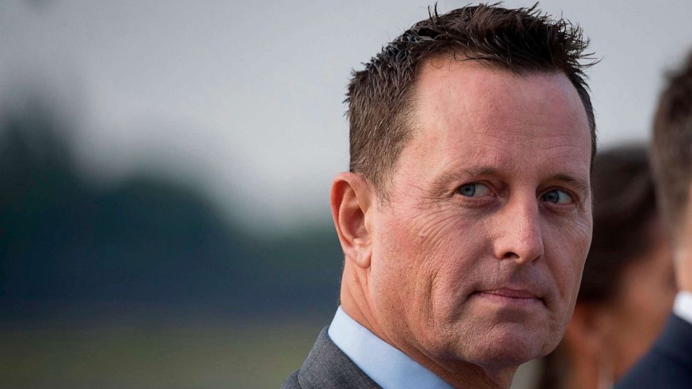 PHOTO: U.S. ambassador to Germany, Richard Grenell, awaits the arrival of the Secretary of State Pompeo at Tegel airport in Berlin, May 31, 2019.