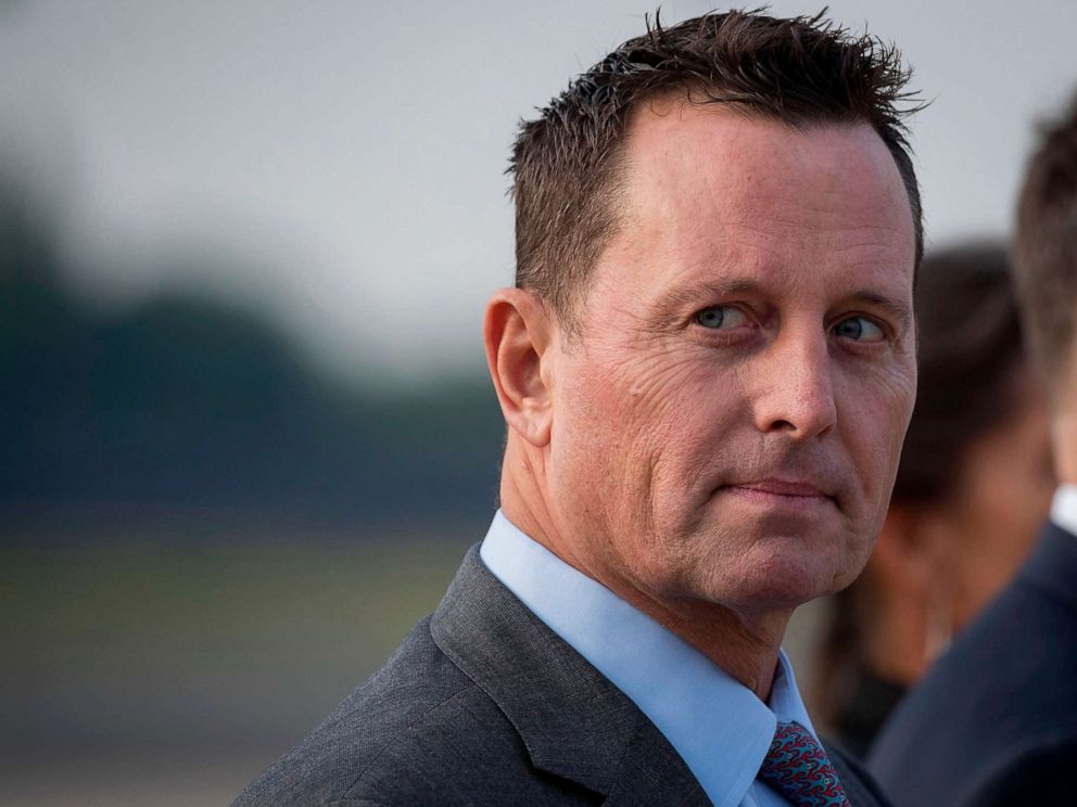 PHOTO: U.S. ambassador to Germany, Richard Grenell, awaits the arrival of the Secretary of State Pompeo at Tegel airport in Berlin, May 31, 2019.