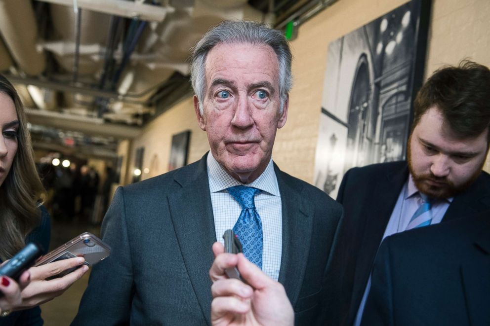 PHOTO: Rep. Richard Neal leaves a meeting of the House Democratic Caucus in the Capitol, Jan. 4, 2019.