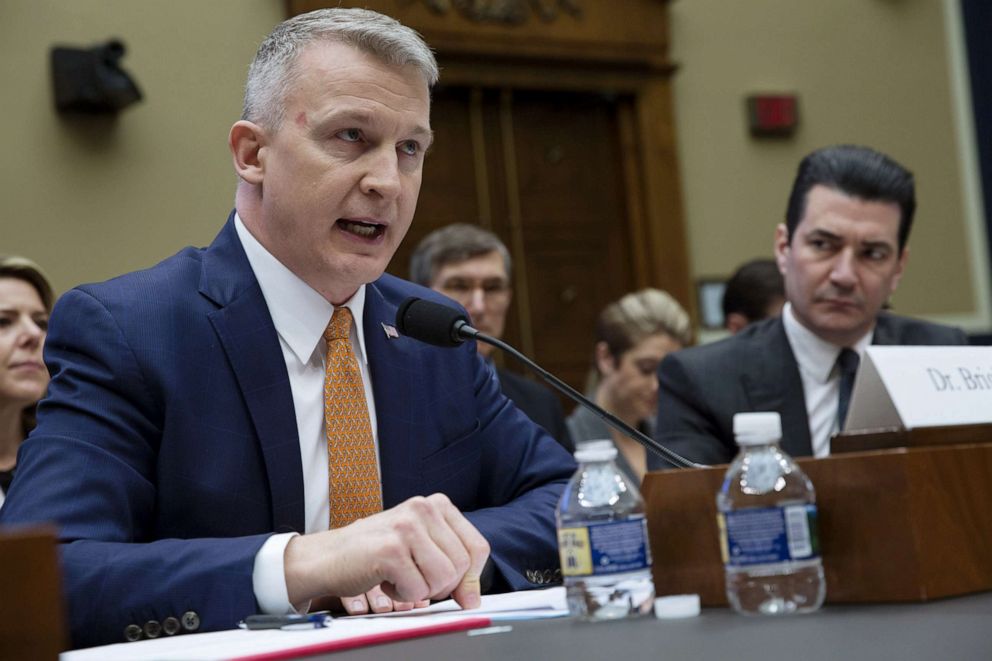 PHOTO: Rick Bright, deputy assistant secretary for preparedness and response for Health and Human Services (HHS), speaks during a House Oversight and Investigations Subcommittee hearing in Washington, D.C., March 8, 2018.