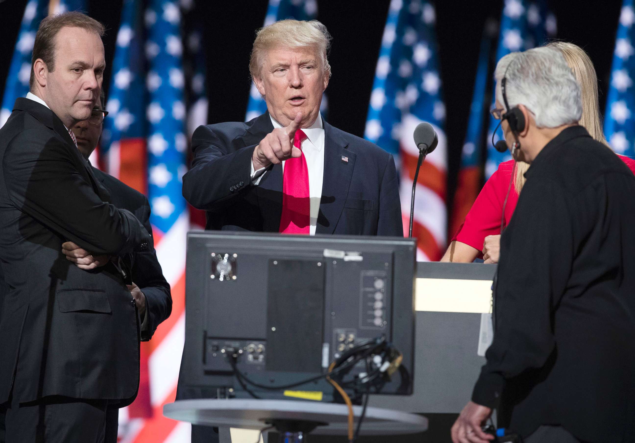 PHOTO: Rick Gates, left, with Donald Trump at the walk through at the Republican National Convention, July 21, 2016, in Cleveland.