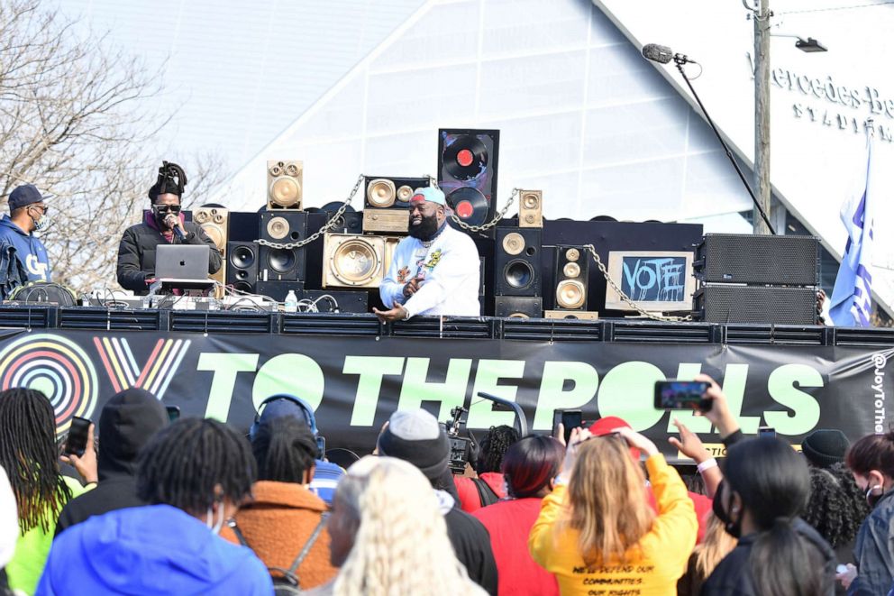 PHOTO: Rick Ross performs onstage during "Joy To Polls" Pop-Up concert on Dec. 29, 2020, in Atlanta.