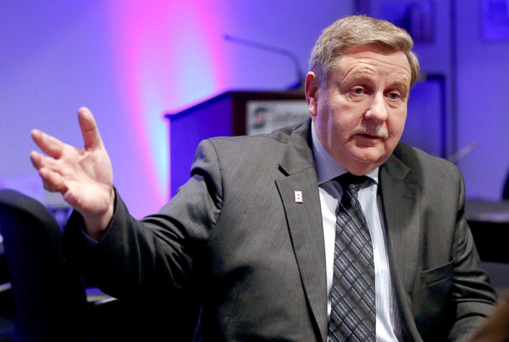 PHOTO: Pennsylvania State Rep. Rick Saccone, the Republican candidate for the March 13 special election in Pennsylvanias 18th Congressional District, talks about his campaign at his headquarters in Canonsburg, Pa., Feb. 8, 2018. 