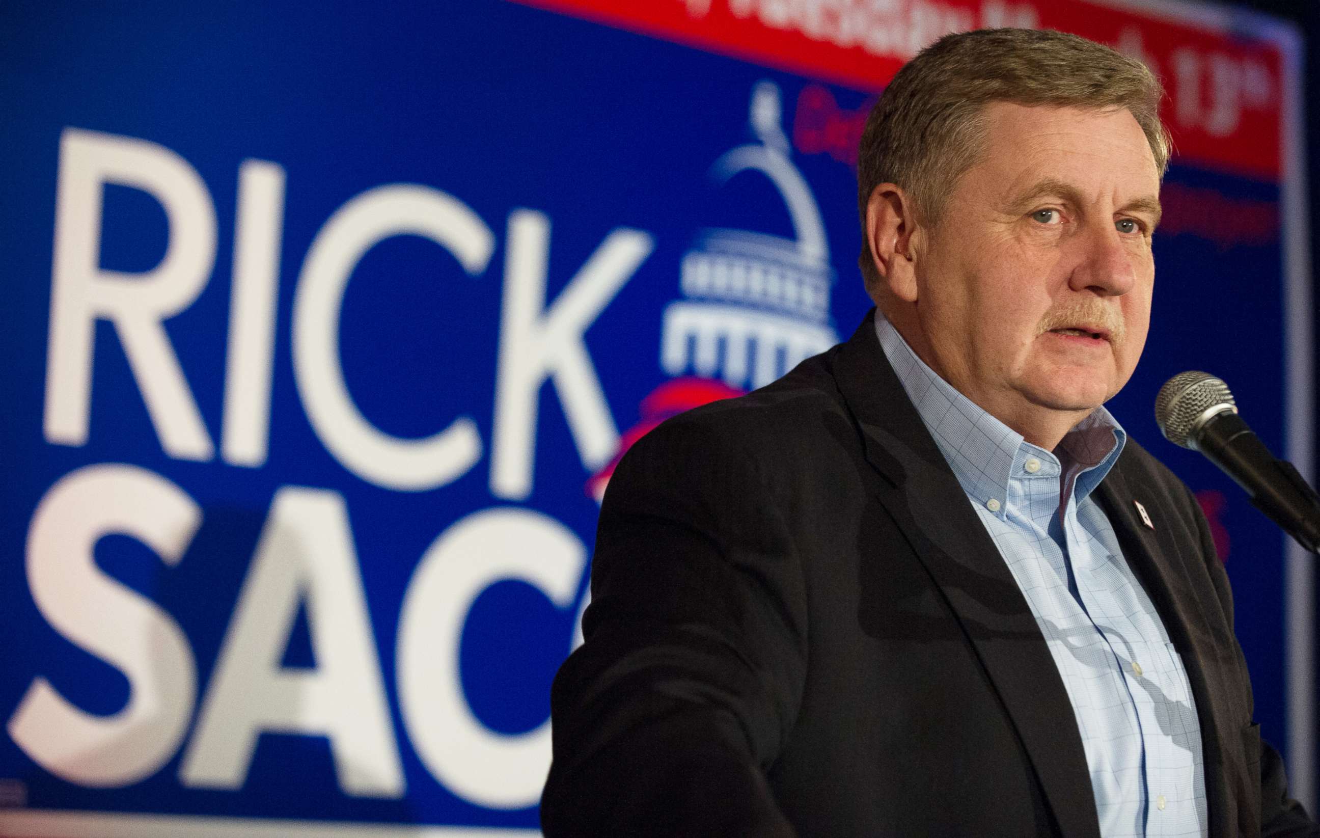 PHOTO: Rick Saccone speaks to supporters on March 13, 2018 at the Youghiogheny Country Club in Elizabeth Township, Pa.