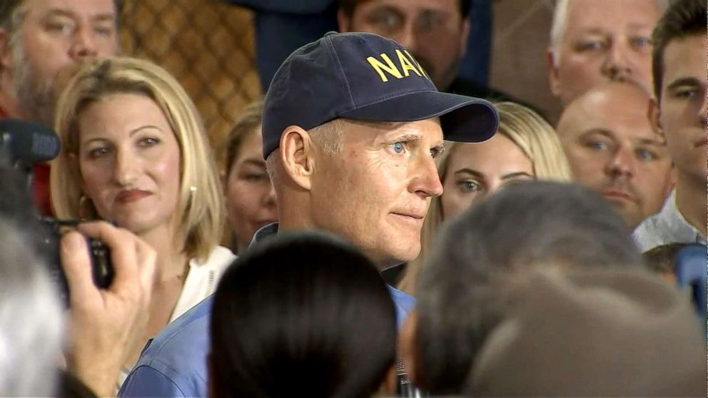 PHOTO: Republican Gov. Rick Scott of Fla., announced his challenge to Democratic Sen. Bill Nelson on April 9, 2018  in Orlando, Fla.