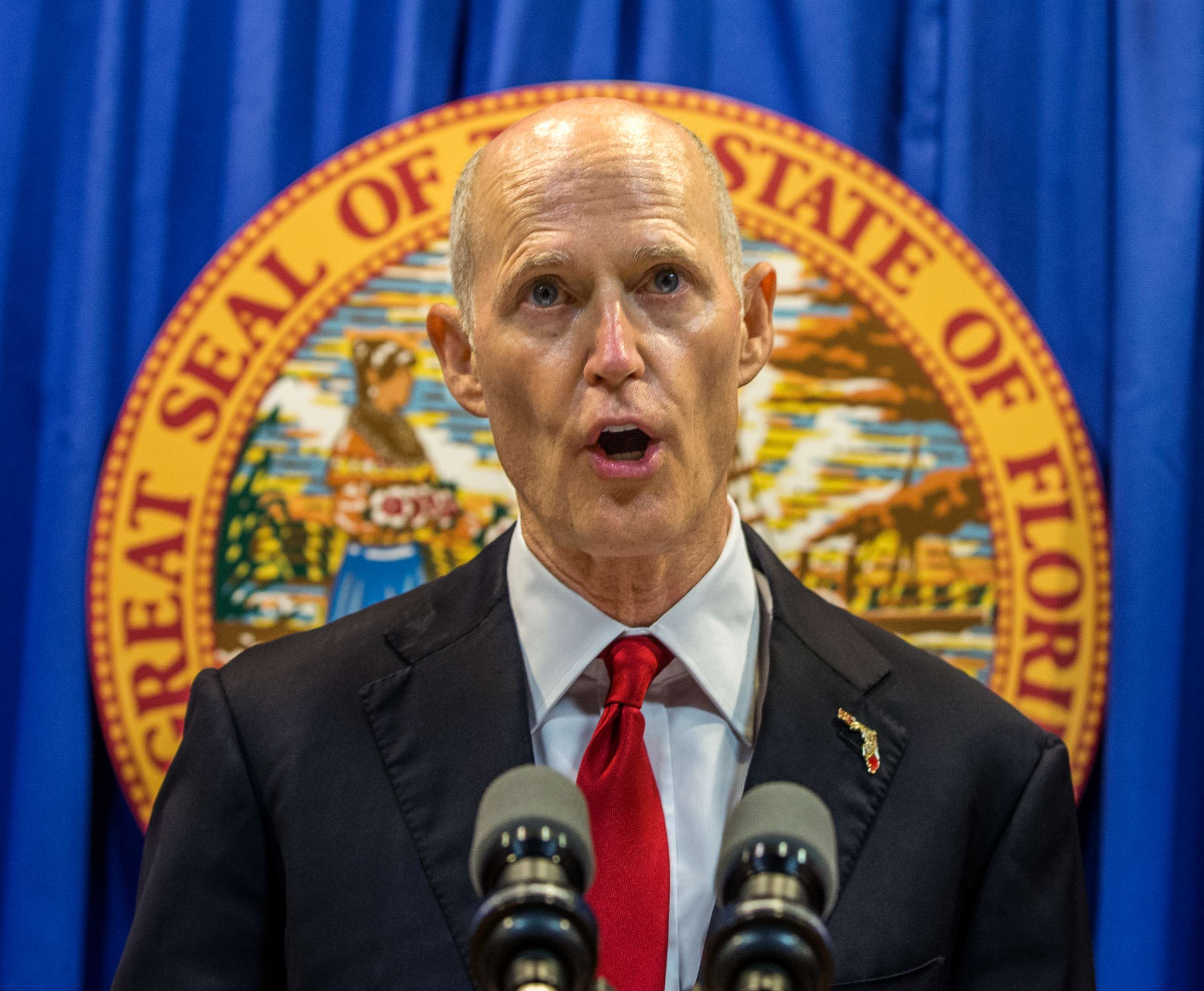PHOTO: Florida Governor Rick Scott lays out his school safety proposal during a press conference at the Florida Capitol in Tallahassee, Fla., Feb 23, 2018.