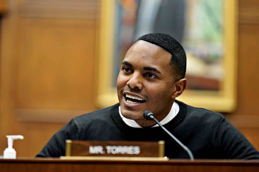 PHOTO: FILE - Representative Ritchie Torres speaks during a House Financial Services Committee in Washington, DC, Dec. 13, 2022.