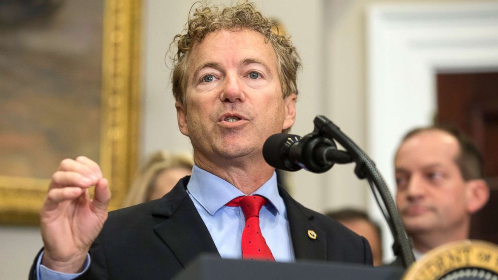 Rand Paul delivers remarks before President Donald Trump signed an executive order on healthcare in the Roosevelt Room of the White House in Washington, Oct. 12, 2017.