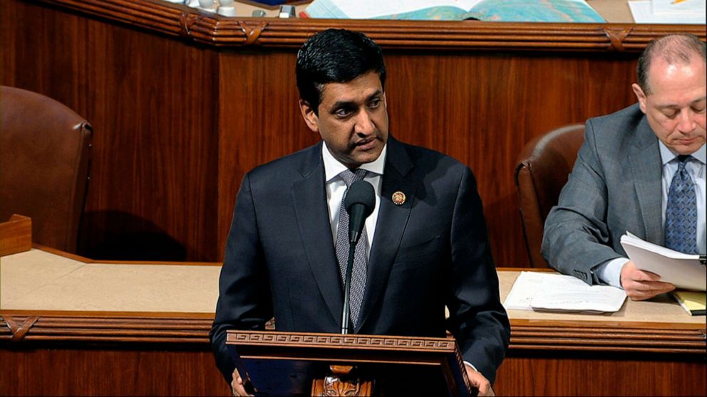 PHOTO: Rep. Ro Khanna speaks as the House of Representatives debates the articles of impeachment against President Donald Trump at the Capitol in Washington, Dec. 18, 2019.