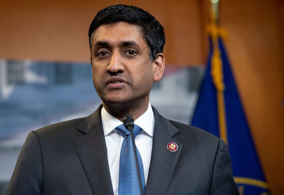 PHOTO: FILE PHOTO: Rep. Ro Khanna speaks at a press conference on Capitol Hill in Washington, April 4, 2019.