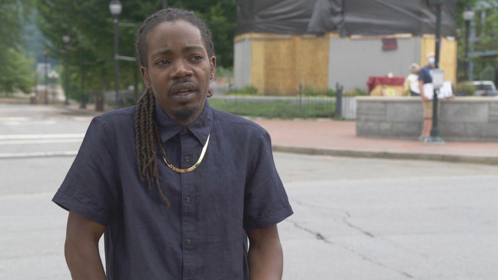 PHOTO: Rob Thomas of Asheville, N.C., leads the city's grassroots Racial Justice Coalition advocating for financial reparations for slavery and decades of systemic racism.