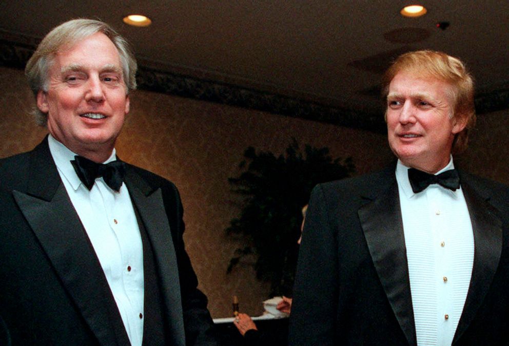 PHOTO: In this Nov. 3, 1999 file photo, Robert Trump, left, joins then real estate developer and presidential hopeful Donald Trump at an event in New York.