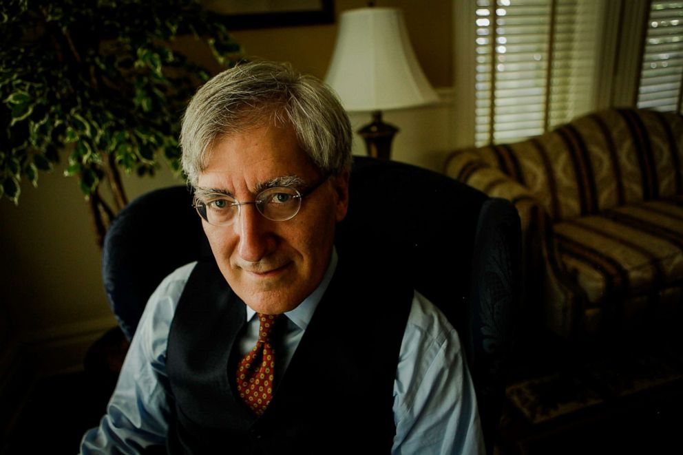 PHOTO: Robert P. George, conservative scholar and professor of politics at Princeton University, sits for a photograph at his office in Princeton, N.J., Sept. 23, 2015.