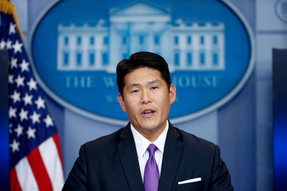 PHOTO: Principal Associate Deputy Attorney General Robert Hur speaks during a press briefing at the White House in Washington, July 27, 2017.