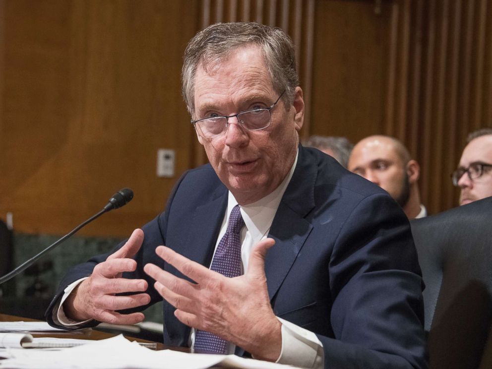 PHOTO: Robert Lighthizer, U.S. Trade Representative, testifies before the U.S. Senate Committee on Finance on The Presidents 2018 Trade Policy Agenda on Capitol Hill in Washington, March 22, 2018.