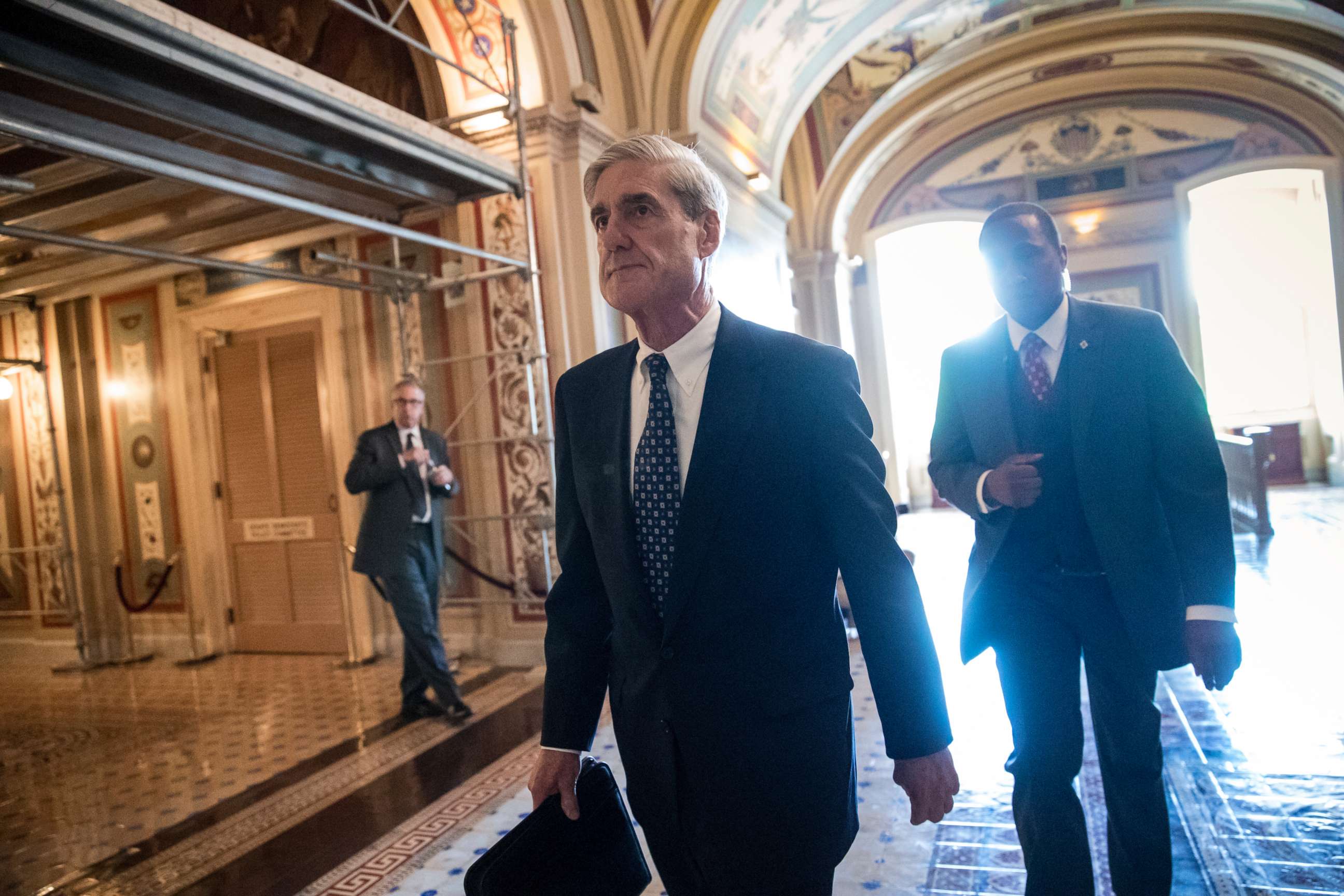 PHOTO: In this June 21, 2017, file photo, Special Counsel Robert Mueller departs after a closed-door meeting with members of the Senate Judiciary Committee about Russian meddling in the election at the Capitol in Washington.