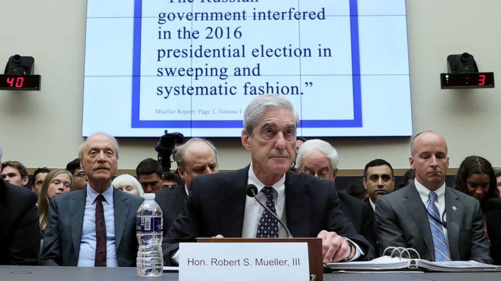 PHOTO: Former Special Counsel Robert Mueller testifies before a House Judiciary Committee hearing on the Office of Special Counsel's investigation into Russian Interference in the 2016 Presidential Election" on Capitol Hill in Washington, July 24, 2019.
