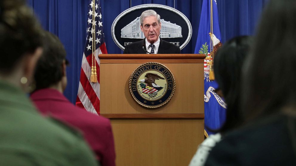PHOTO: Special Counsel Robert Mueller makes a statement about the Russia investigation on May 29, 2019 at the Justice Department in Washington, D.C.