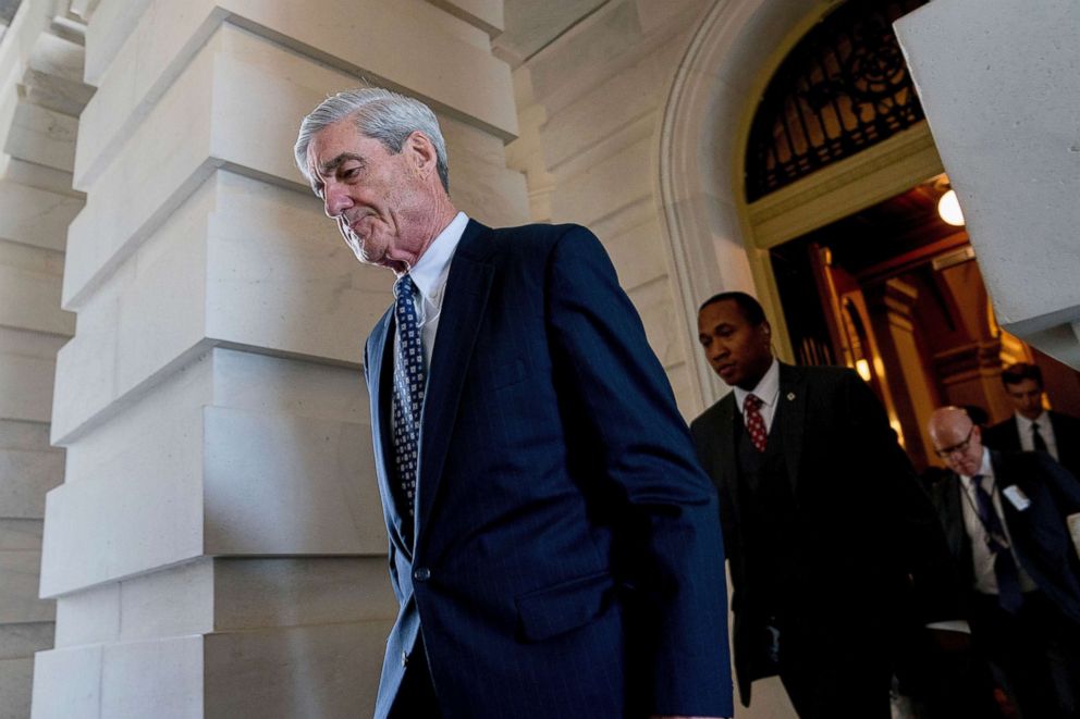 PHOTO: Former FBI Director Robert Mueller departs Capitol Hill following a closed door meeting, June 21, 2017.