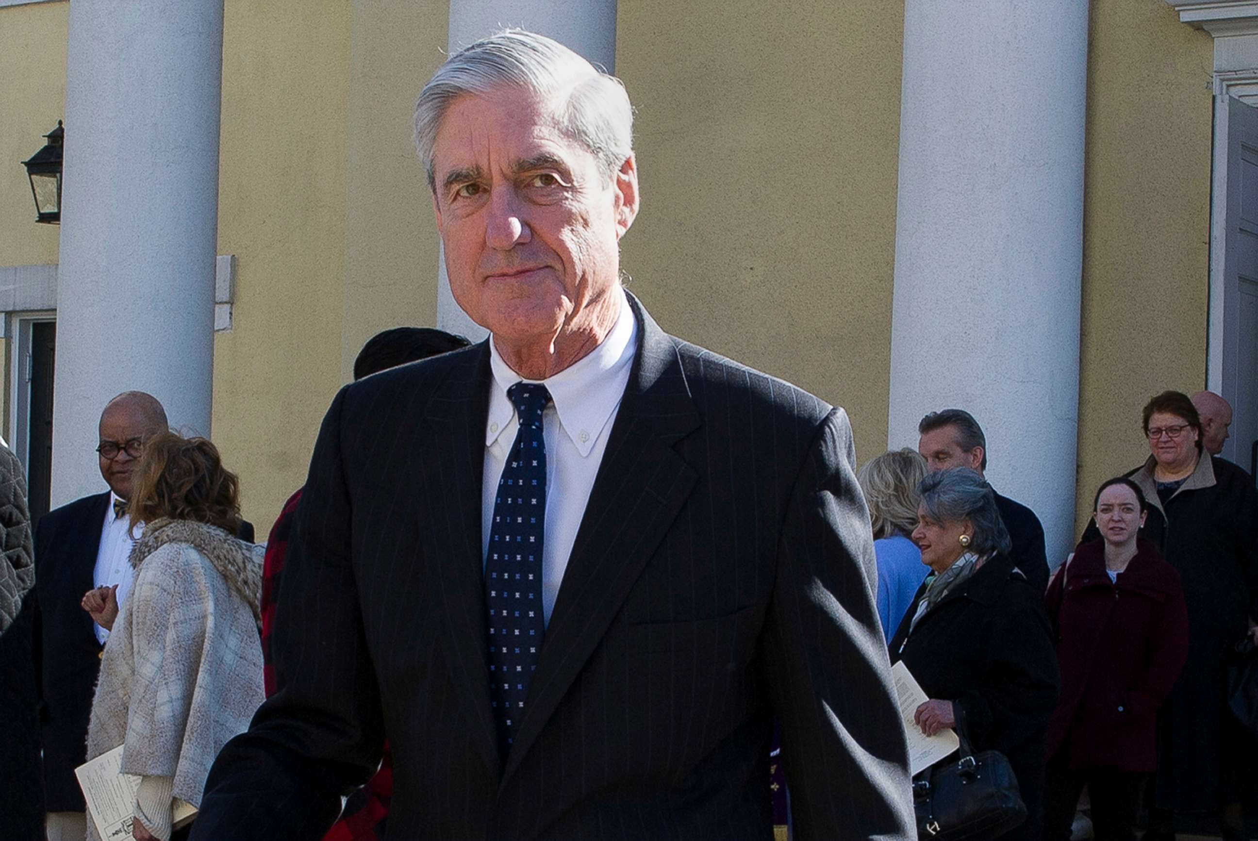PHOTO: Special counsel Robert Mueller leaves following a Sunday morning church service across from the White House in Washington, D.C, March 24, 2019.