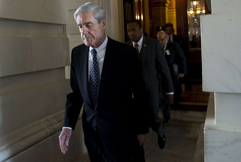 PHOTO: Former FBI Director Robert Mueller, special counsel on the Russian investigation, leaves following a meeting with members of the U.S. Senate Judiciary Committee at the U.S. Capitol in Washington.
