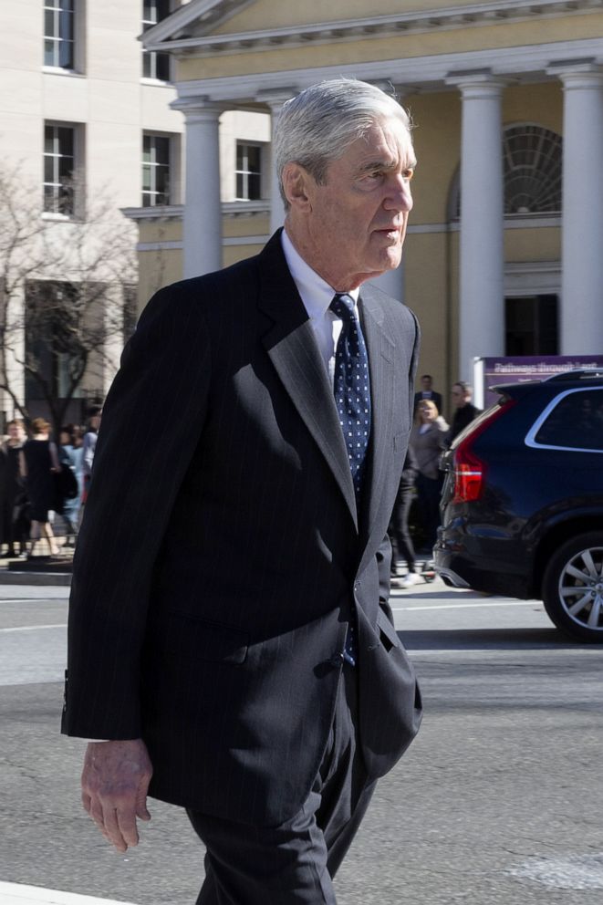 PHOTO: Special Counsel Robert Mueller leaves after attending church on March 24, 2019, in Washington, D.C.